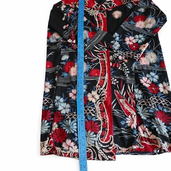Citron Santa Monica Black Floral Silk Kimono Jacket – EUC – L/XL – MSRP $289 - Picture 11 of 15